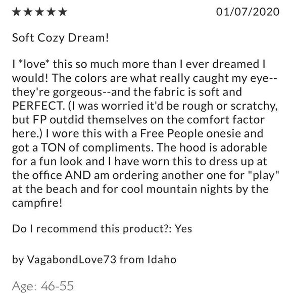 FREE PEOPLE MERCER HOODED KIMONO IN TAN BLUE OS NEW - Picture 8 of 10